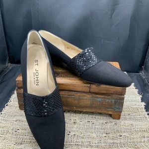 St. John Collection Black Fabric Loafer/Pumps-7.5A